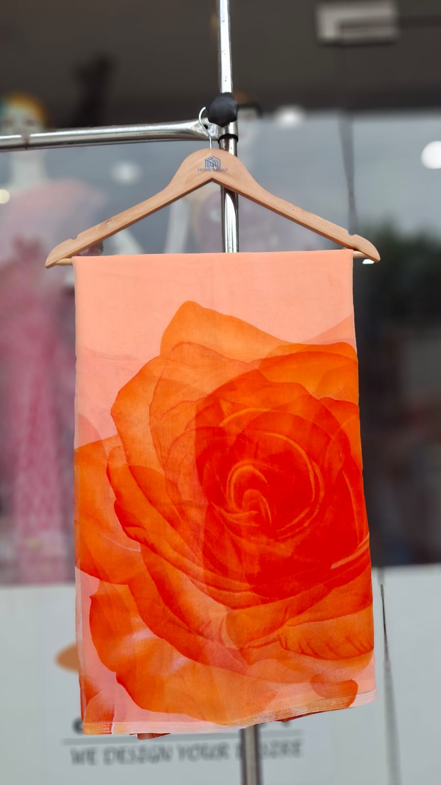 Royal Georgette Oversized Rose Print Saree-Without Blouse| 10 Different Colours