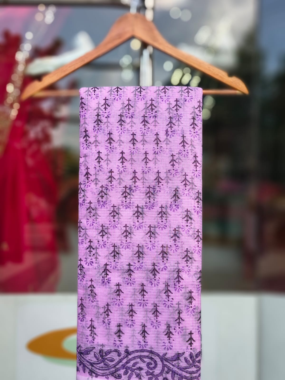 Kota Doriya Printed Saree with Blouse | Lightweight & Washable Floral Saree