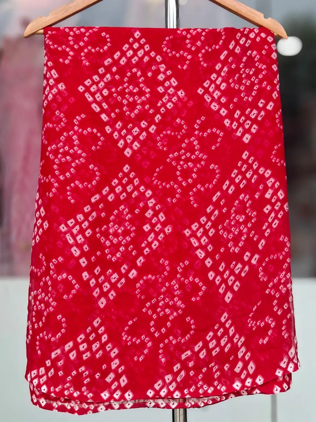 Printed Bandhani Mink Chiffon Saree| 8 Different Colors