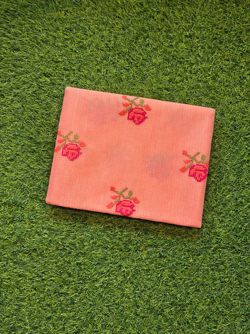 Elegant Floral Embroidery Kota Doriya Saree| 5 Different Colors