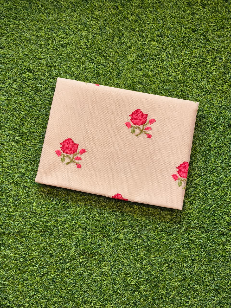 Elegant Floral Embroidery Kota Doriya Saree| 5 Different Colors