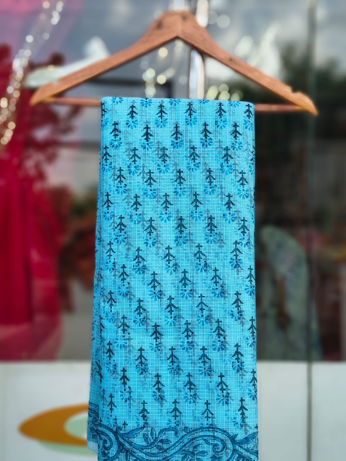Kota Doriya Printed Saree with Blouse | Lightweight & Washable Floral Saree