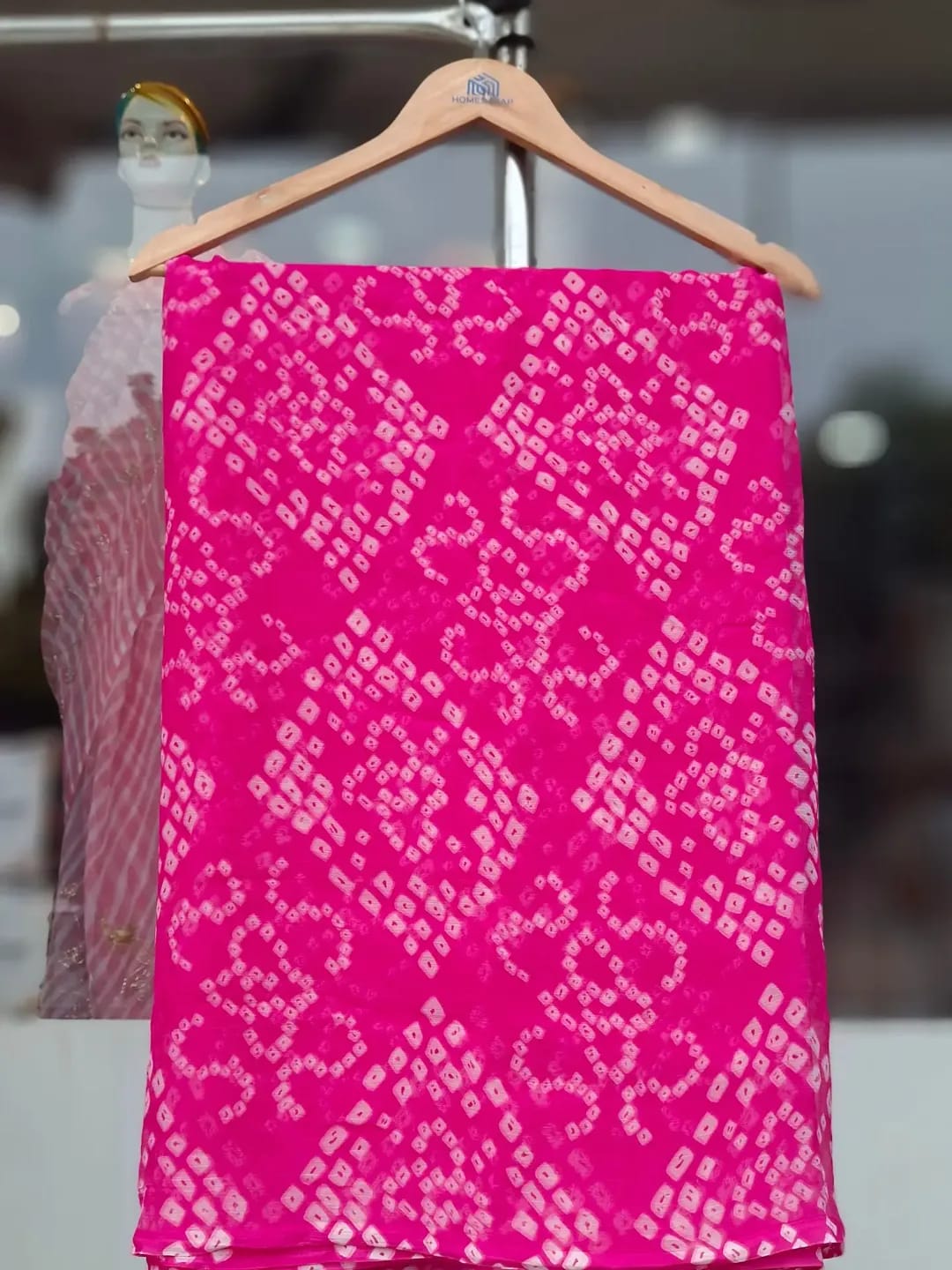 Printed Bandhani Mink Chiffon Saree| 8 Different Colors