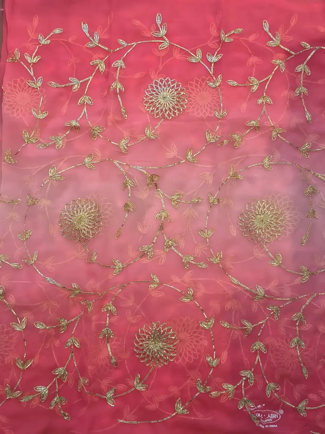 Royal Georgette Gotta Patti Work Saree | Elegant Floral Embroidery Saree