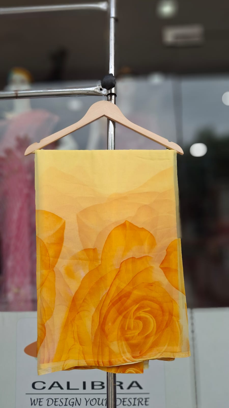 Royal Georgette Oversized Rose Print Saree-Without Blouse| 10 Different Colours