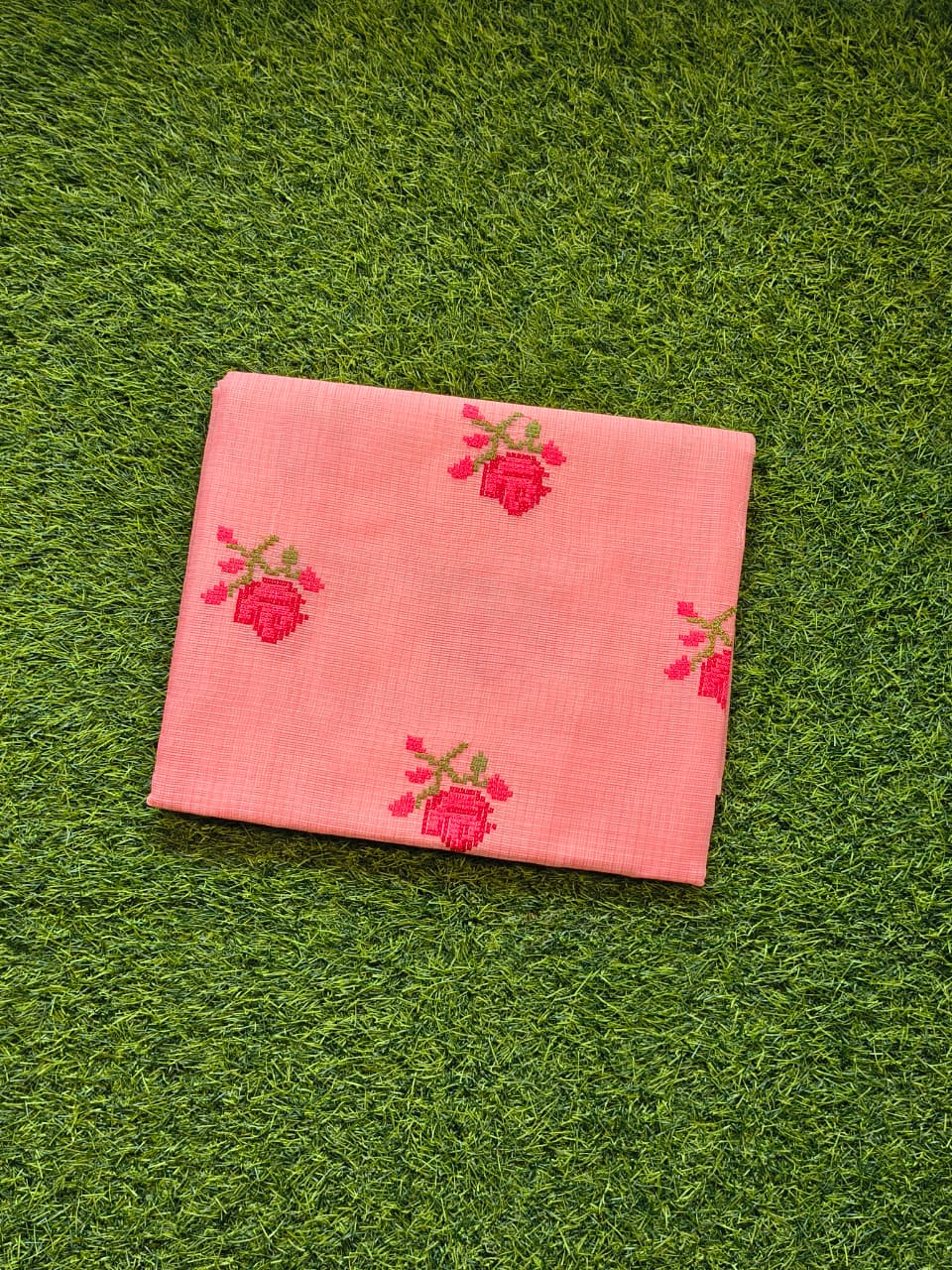Elegant Floral Embroidery Kota Doriya Saree| 5 Different Colors