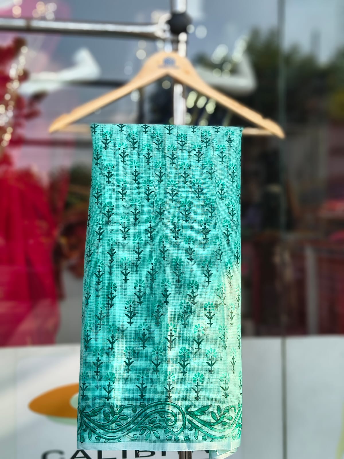 Kota Doriya Printed Saree with Blouse | Lightweight & Washable Floral Saree