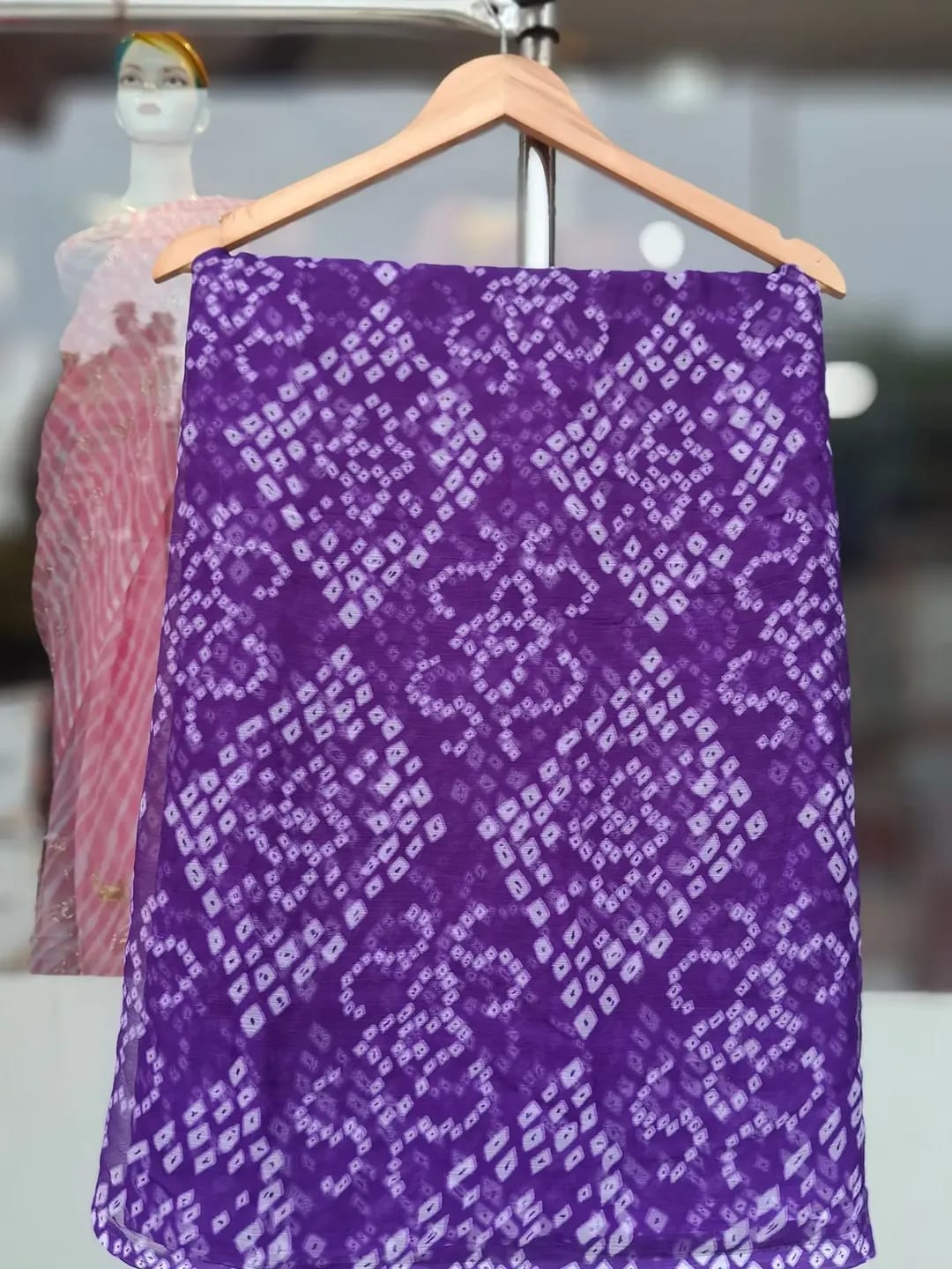 Printed Bandhani Mink Chiffon Saree| 8 Different Colors