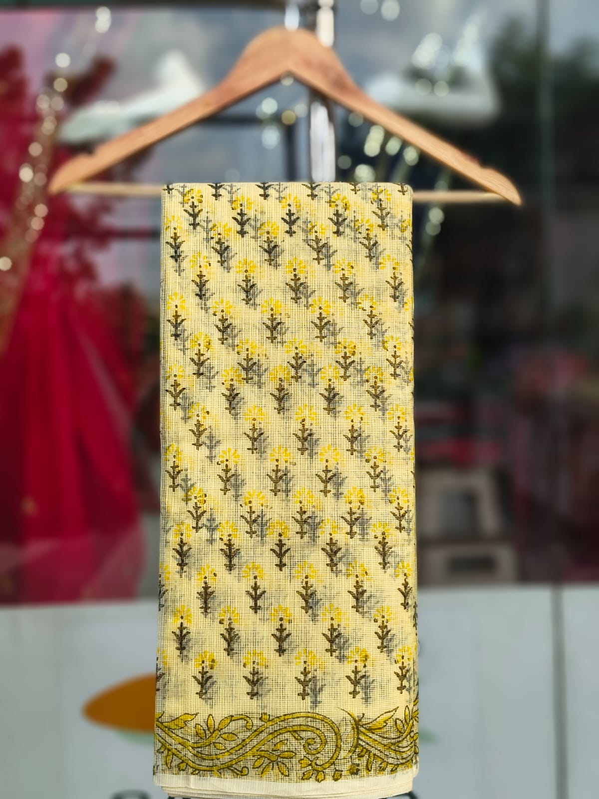 Kota Doriya Printed Saree with Blouse | Lightweight & Washable Floral Saree