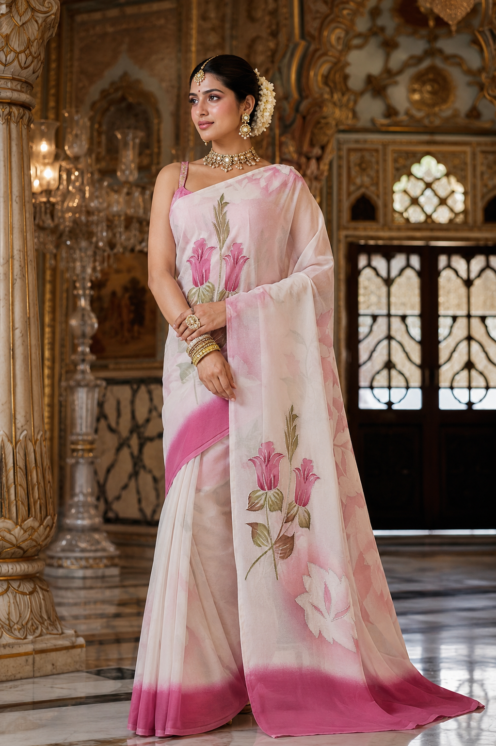 Premium Floral Embroidered Organza Saree Collection | Elegant Designer Party Wear | Available in 5 Colors